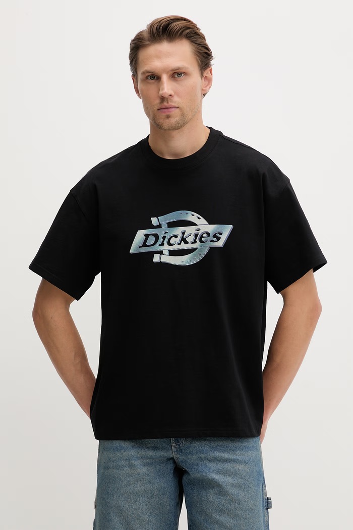 Dickies t-shirt γυναικείο βαμβακερό μαύρο DK0A8885BLK1