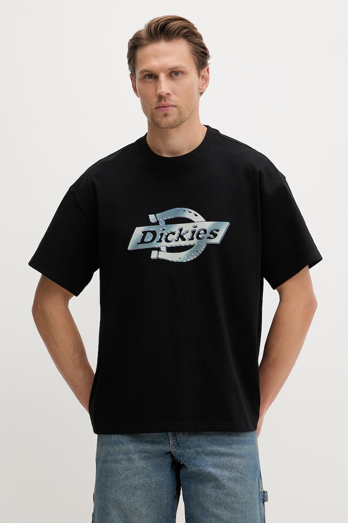Dickies t-shirt γυναικείο βαμβακερό μαύρο DK0A8885BLK1