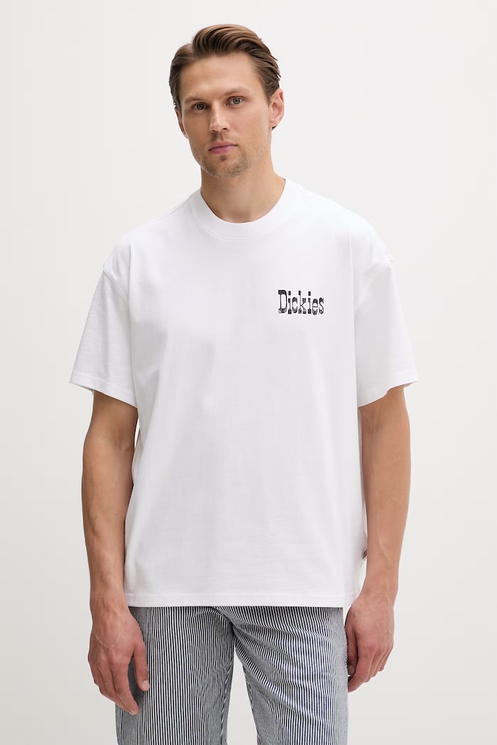 Odzież Dickies T-shirt męski bawełniany DK0A88GO0WH1 biały