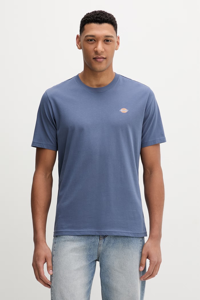 Bavlnené tričko Dickies jednofarebný modrá DK0A4XDBRI21