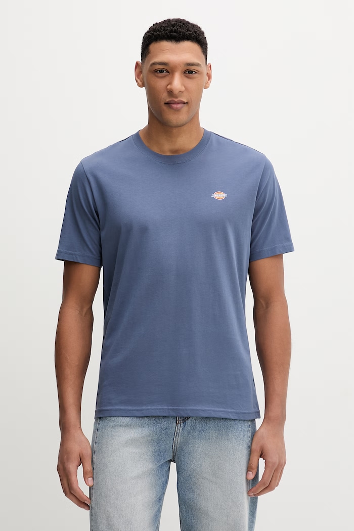 Bavlnené tričko Dickies jednofarebný modrá DK0A4XDBRI21