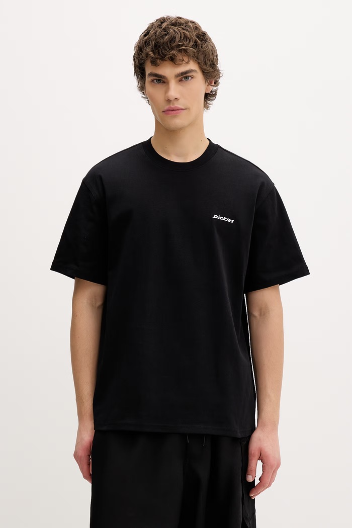 Dickies T-shirt ανδρικό βαμβακερό μαύρο DK0A89ENBLK1