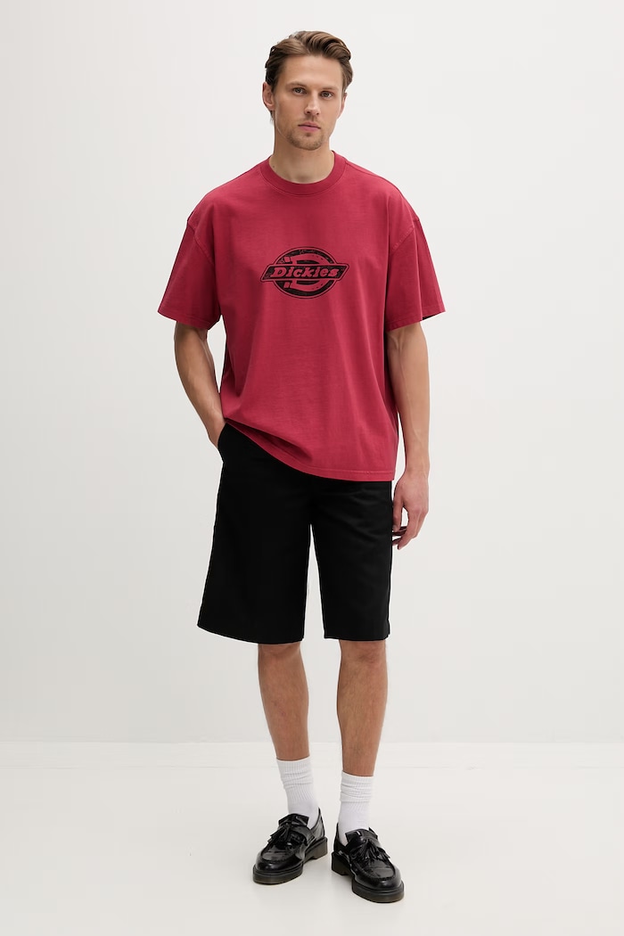 Dickies T-shirt męski bawełniany DK0A88GNL331 czerwony SS26