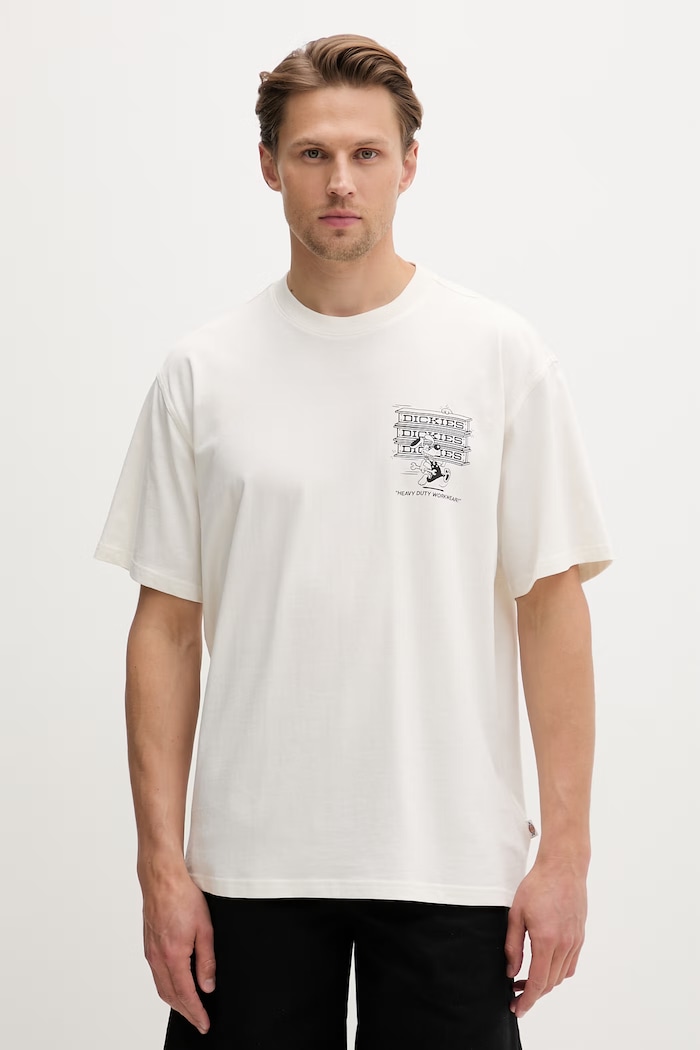 Dickies T-shirt męski bawełniany beżowy DK0A88JHC481