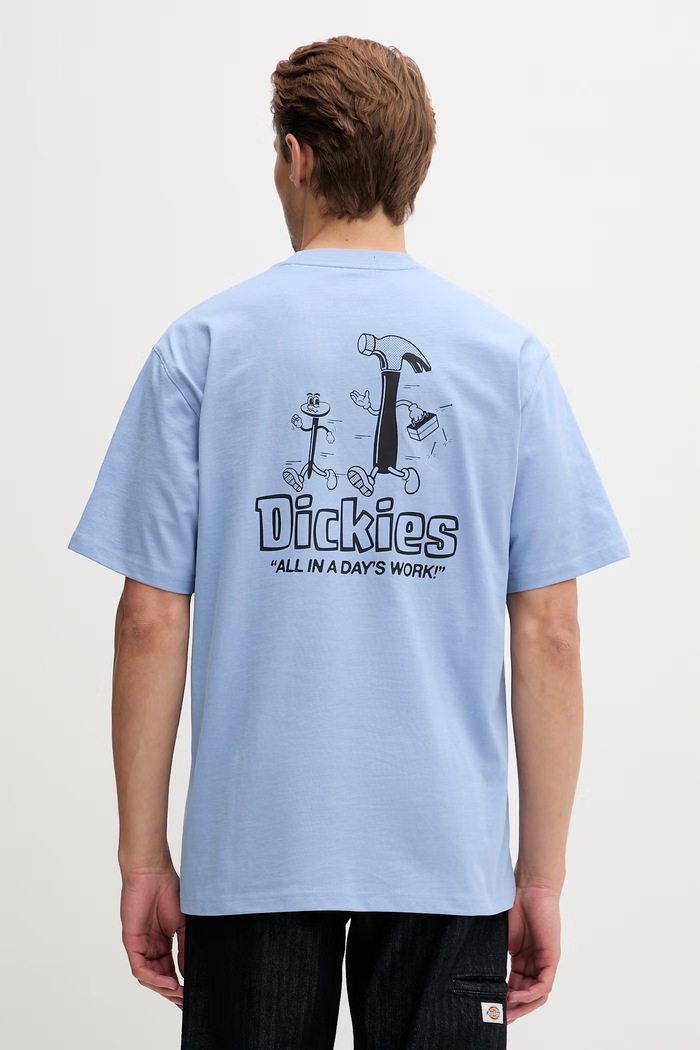 Dickies T-shirt męski bawełniany niebieski DK0A88GEL391