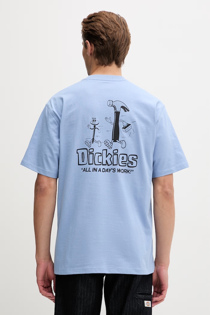 Dickies T-shirt męski bawełniany niebieski DK0A88GEL391
