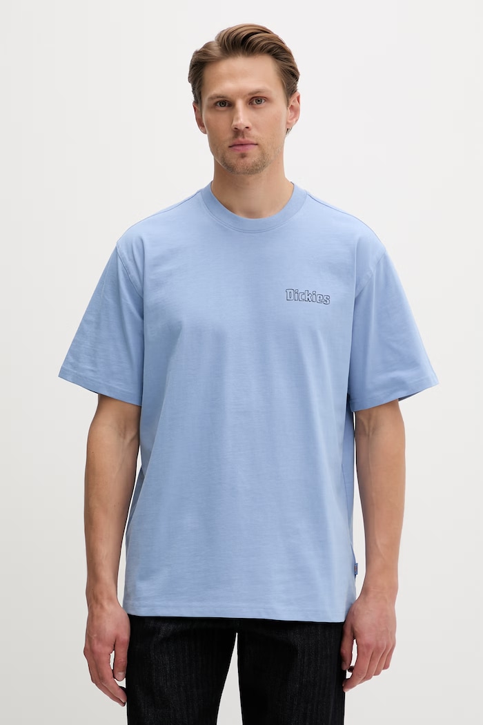 Odzież Dickies T-shirt męski bawełniany DK0A88GEL391 niebieski