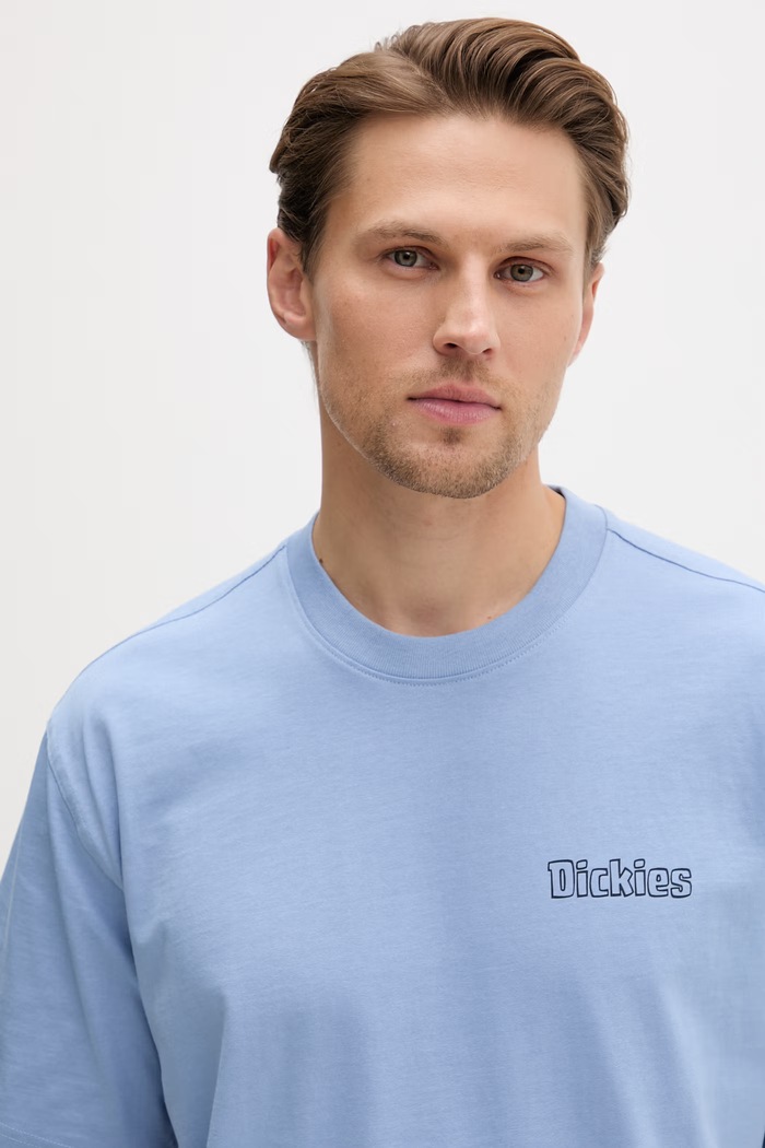 Dickies T-shirt męski bawełniany niebieski DK0A88GEL391