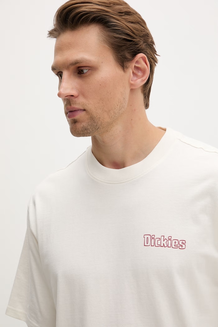 Dickies T-shirt męski bawełniany beżowy DK0A88GEC481