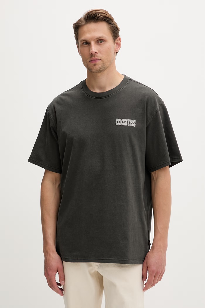 Ρούχα Dickies T-shirt Ανδρικό βαμβάκι DK0A883BBLK1 γκρί
