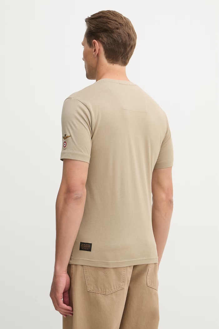 Odzież Aeronautica Militare t-shirt bawełniany TS2536UJ00641 zielony