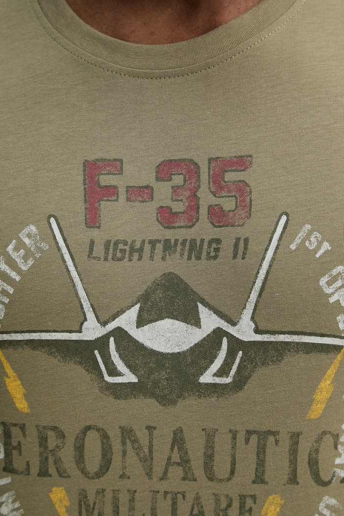 Памучна тениска Aeronautica Militare TS2536UJ00641 зелен