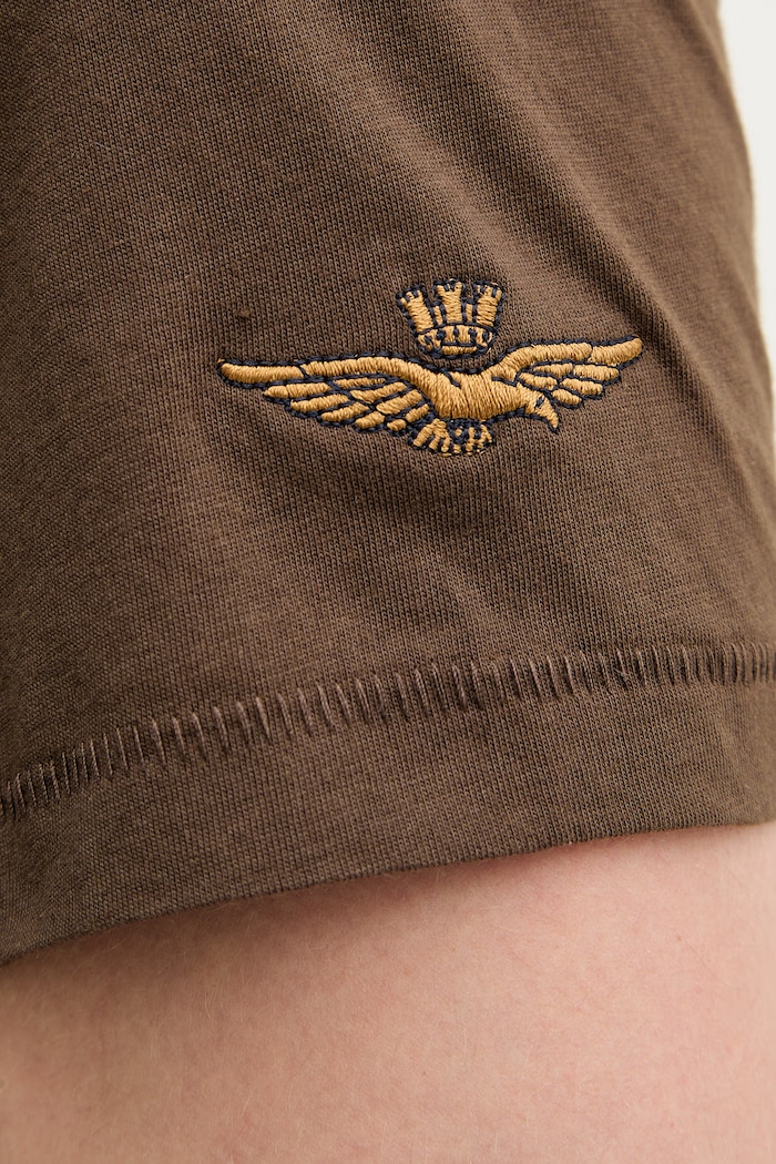 Aeronautica Militare t-shirt bawełniany TS2538UJ00727 brązowy