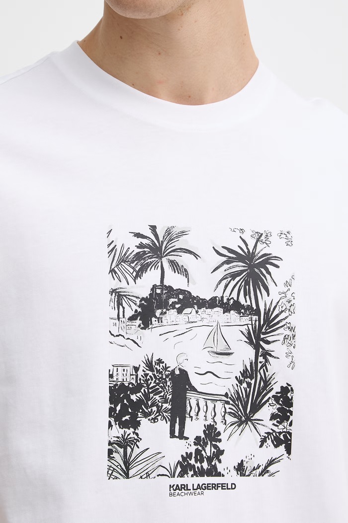 Karl Lagerfeld kratka majica moška bombažna B2M46049 bela