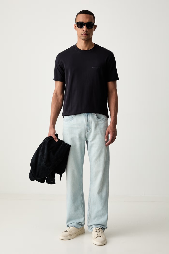 Armani Exchange T-shirt męski bawełniany XM001281.AF10361 granatowy SS26