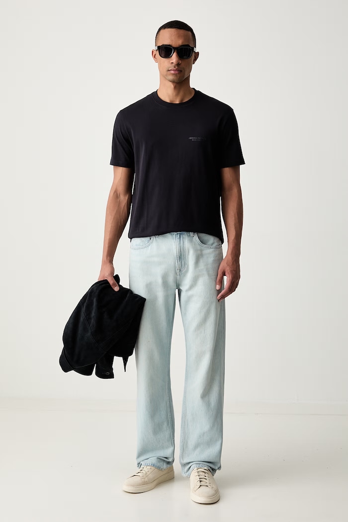 Armani Exchange T-shirt męski bawełniany XM001281.AF10361 granatowy SS26