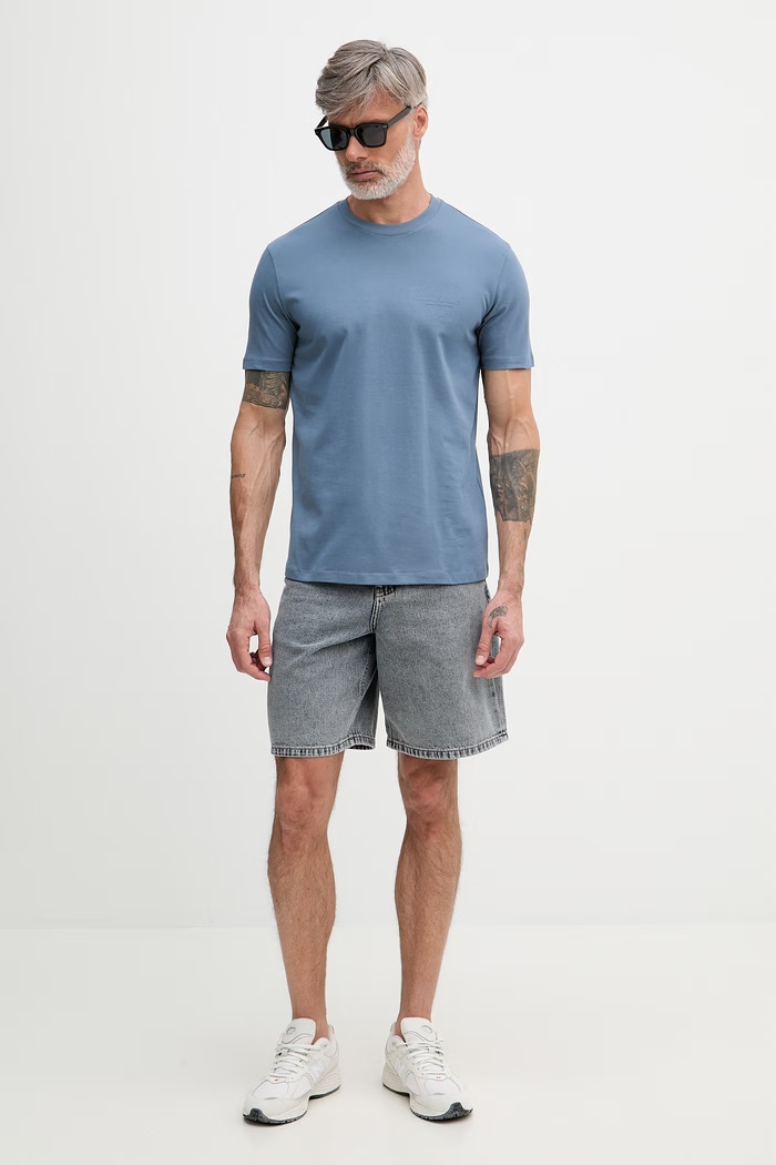 Armani Exchange tricou pentru bărbați, din bumbac XM001281.AF10361 albastru SS26