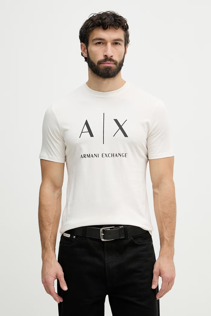 Armani Exchange majica za muškarce od pamuka bež XM002683.AF10356