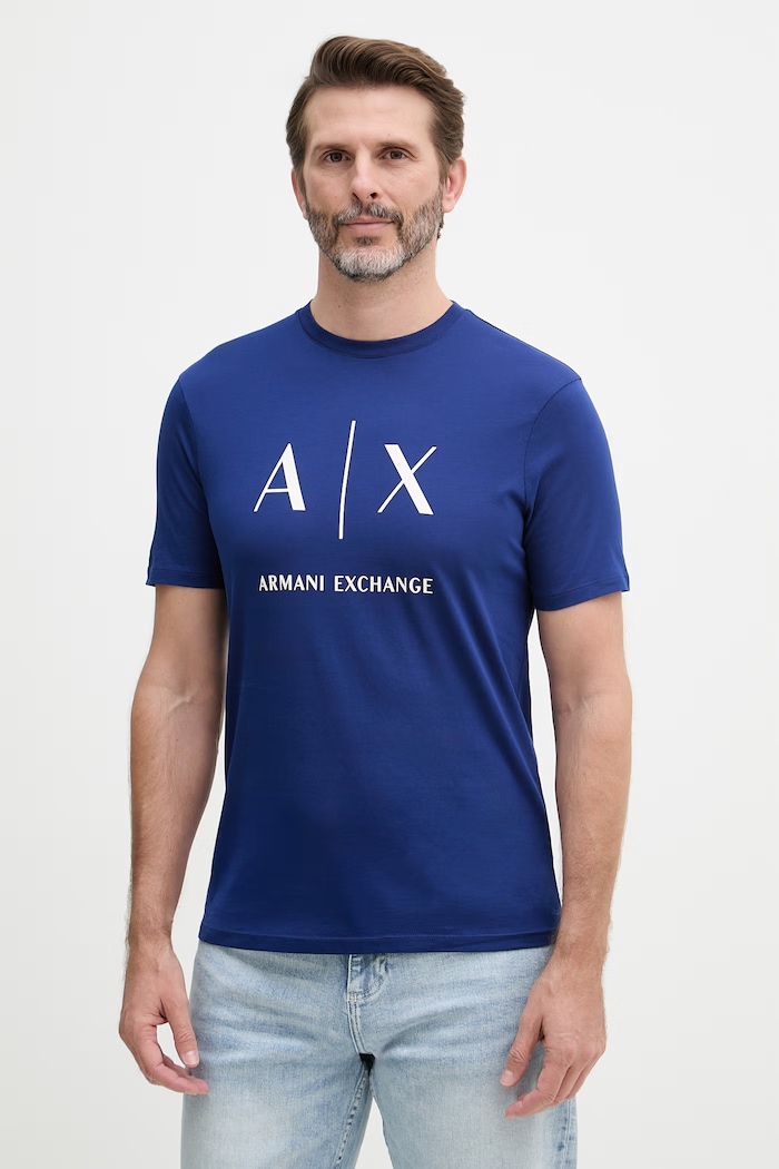 Armani Exchange majica za muškarce od pamuka mornarsko plava XM002683.AF10356