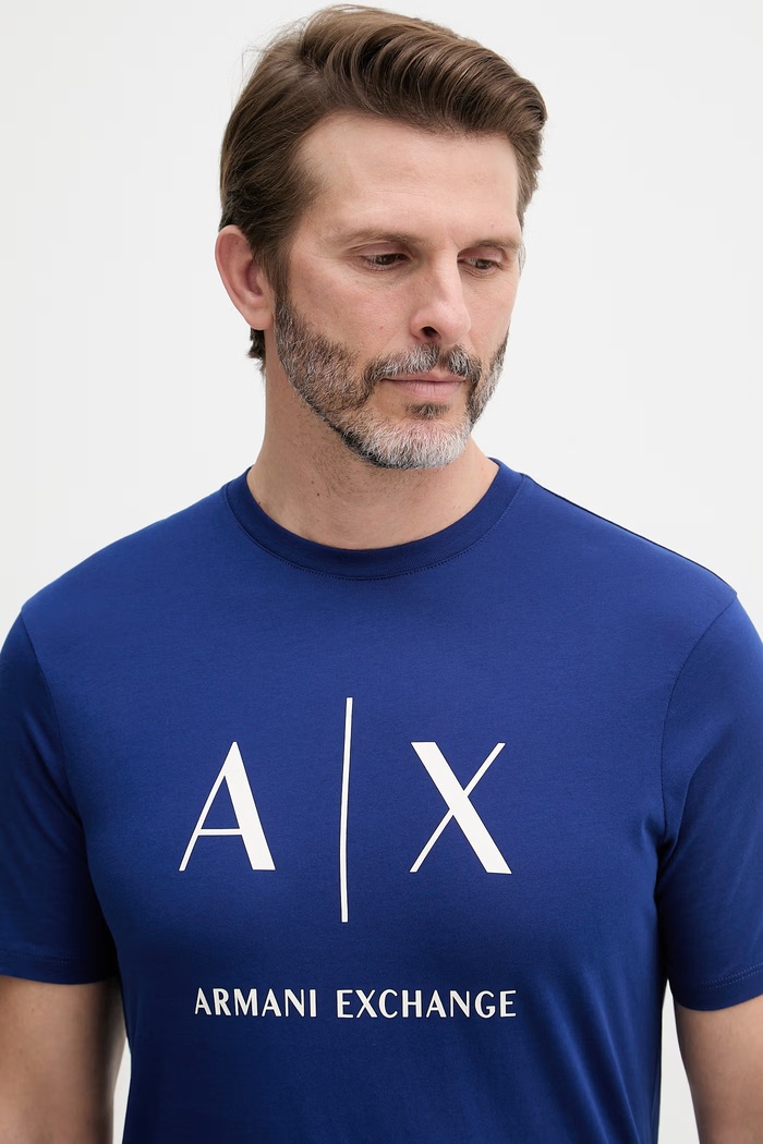 Armani Exchange majica za muškarce od pamuka mornarsko plava XM002683.AF10356