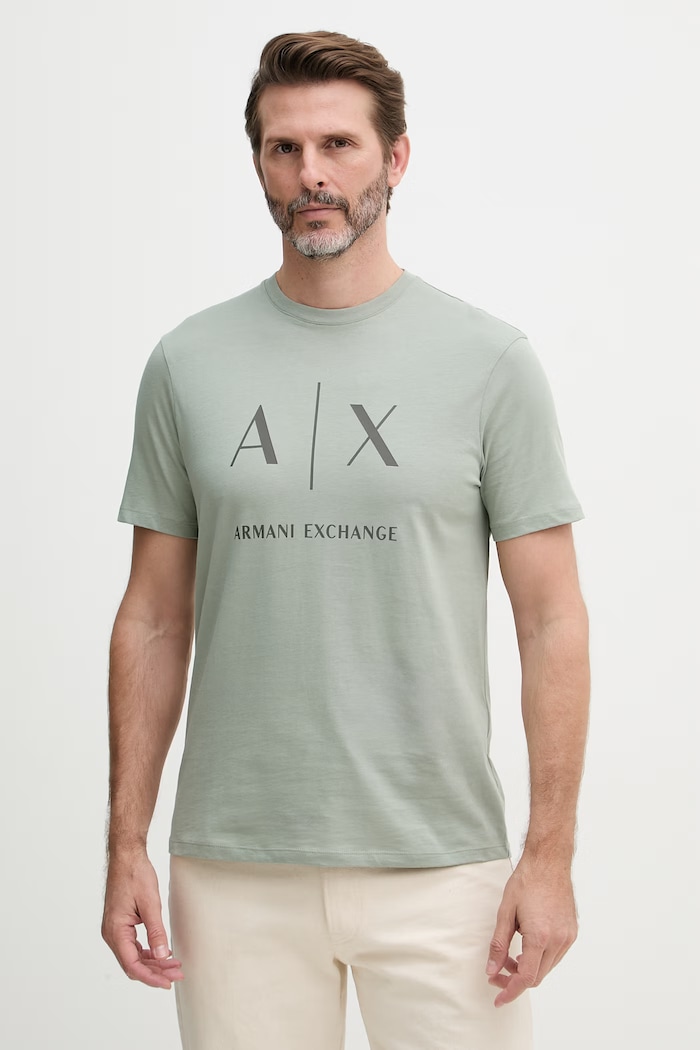 Armani Exchange majica za muškarce od pamuka zelena XM002683.AF10356