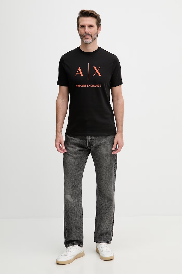 Armani Exchange majica za muškarce od pamuka XM002683.AF10356 crna SS26
