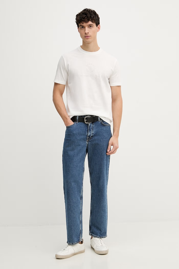 Armani Exchange pánské bavlněné tričko XM002450.AF10356 béžová SS26