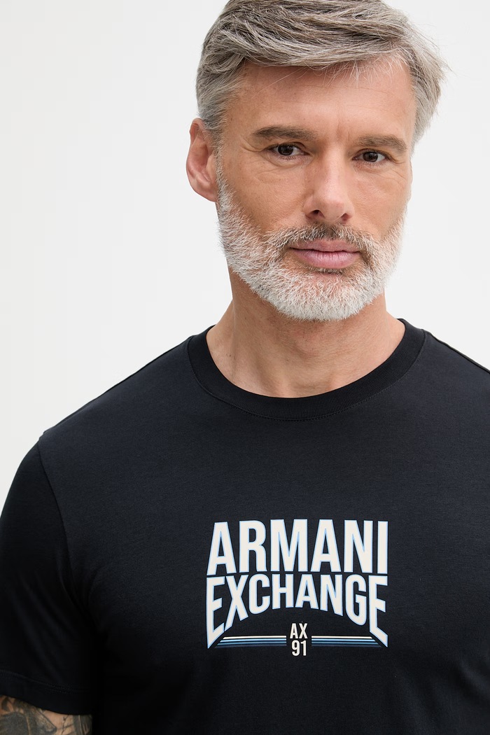 Armani Exchange tricou pentru bărbați, din bumbac negru XM002452.AF10334