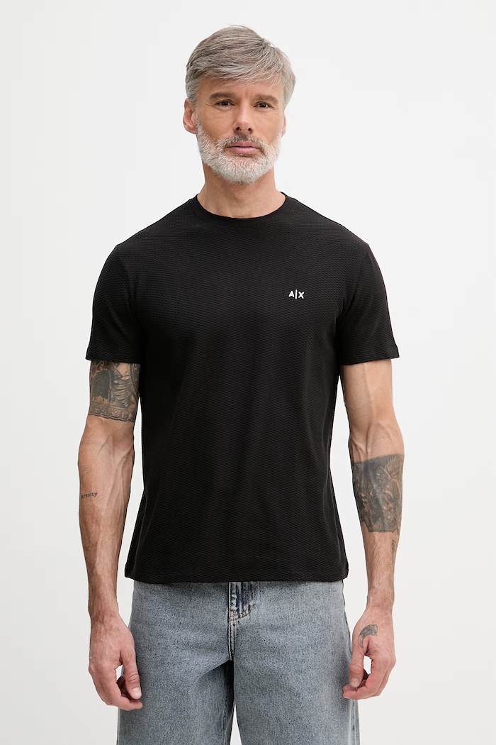 Armani Exchange tricou pentru bărbați, din bumbac negru XM002453.AF10337