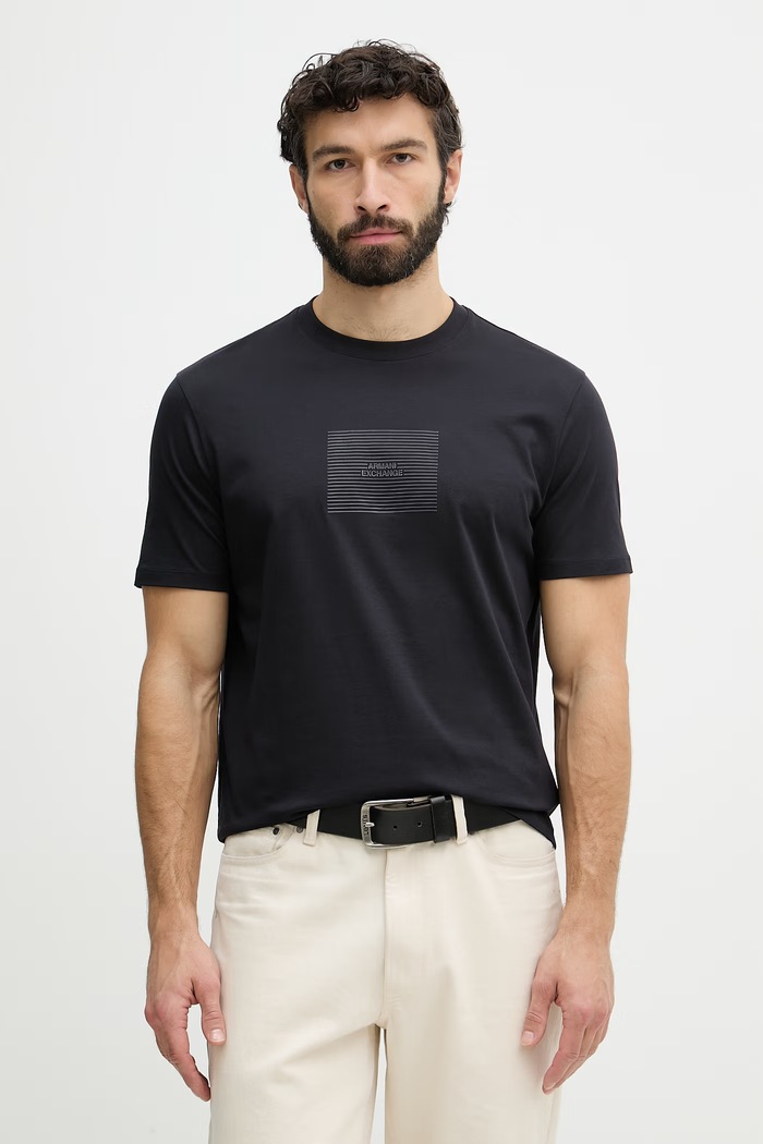 Armani Exchange kratka majica moška bombažna mornarsko modra XM002456.AF10356