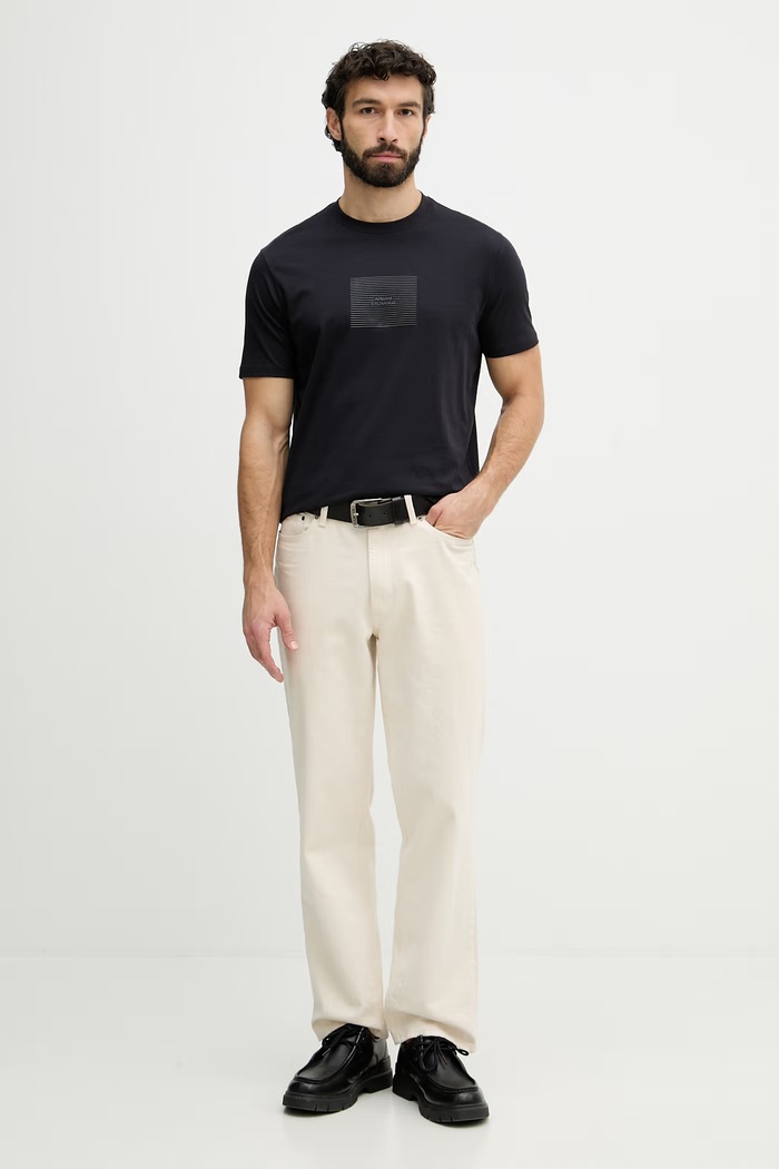 Armani Exchange kratka majica moška bombažna XM002456.AF10356 mornarsko modra SS26