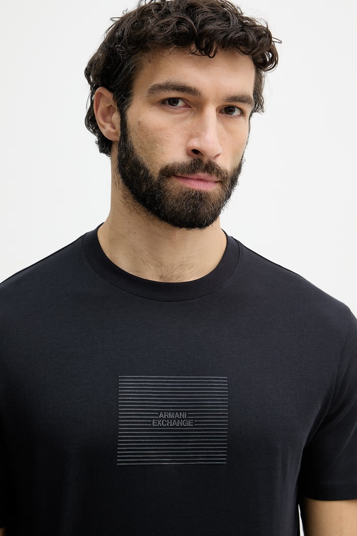 Armani Exchange kratka majica moška bombažna mornarsko modra XM002456.AF10356