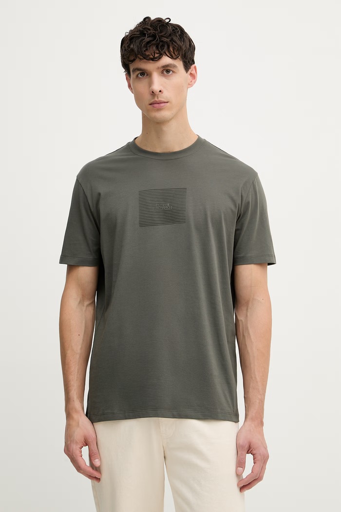 Armani Exchange kratka majica moška bombažna zelena XM002456.AF10356