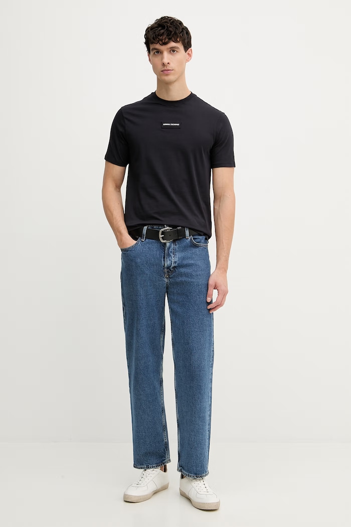 Armani Exchange Тениска мъжка памучна XM002471.AF10356 тъмносин SS26