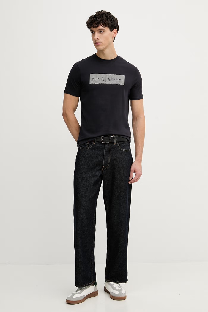 Armani Exchange tričko pánské bavlněné XM002472.AF10356 námořnická modř SS26