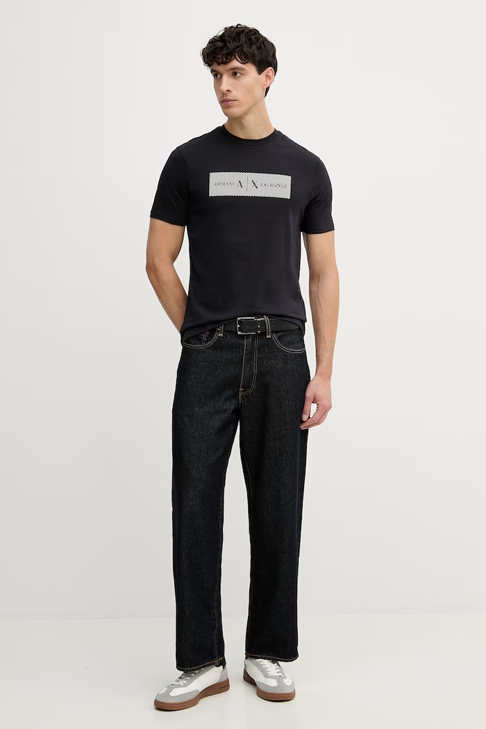 Armani Exchange tričko pánské bavlněné XM002472.AF10356 námořnická modř SS26