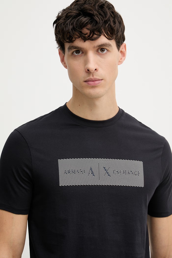 Armani Exchange tričko pánské bavlněné námořnická modř XM002472.AF10356