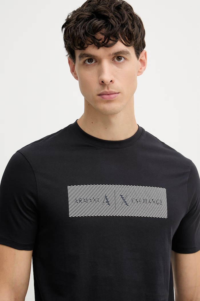 Armani Exchange tričko pánské bavlněné námořnická modř XM002472.AF10356