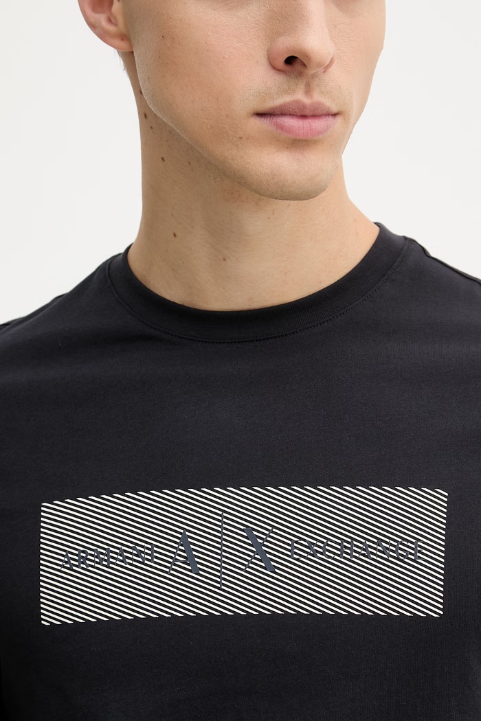 Armani Exchange tričko pánské bavlněné XM002472.AF10356 námořnická modř