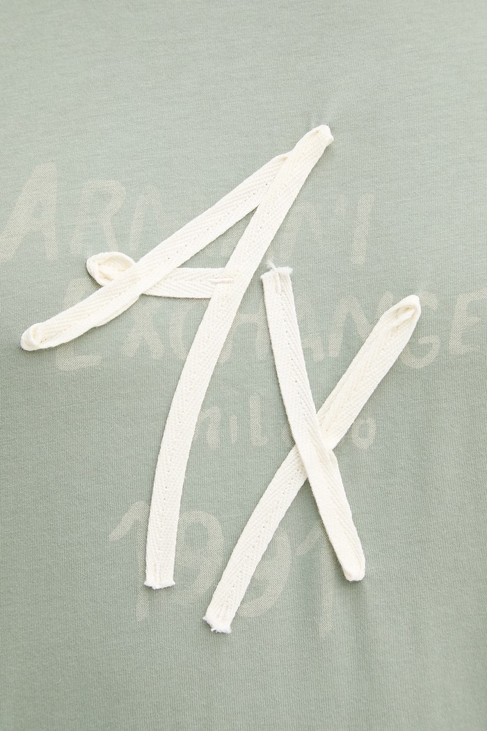 Armani Exchange tricou bărbătesc de bumbac XM002482.AF10356 verde
