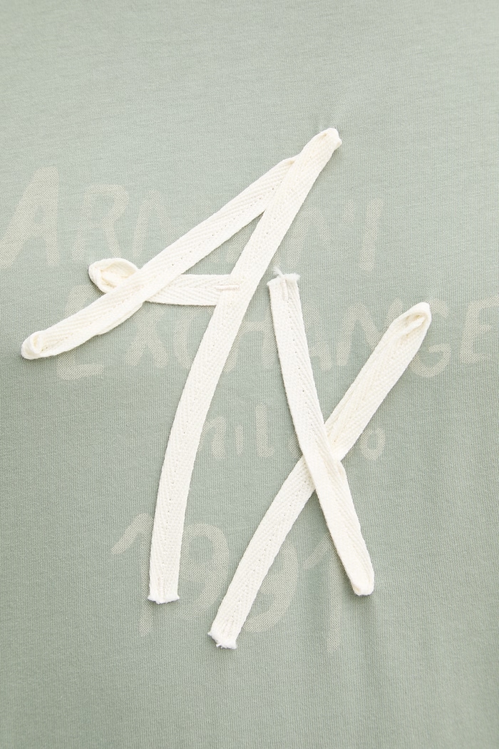 Armani Exchange tricou bărbătesc de bumbac XM002482.AF10356 verde