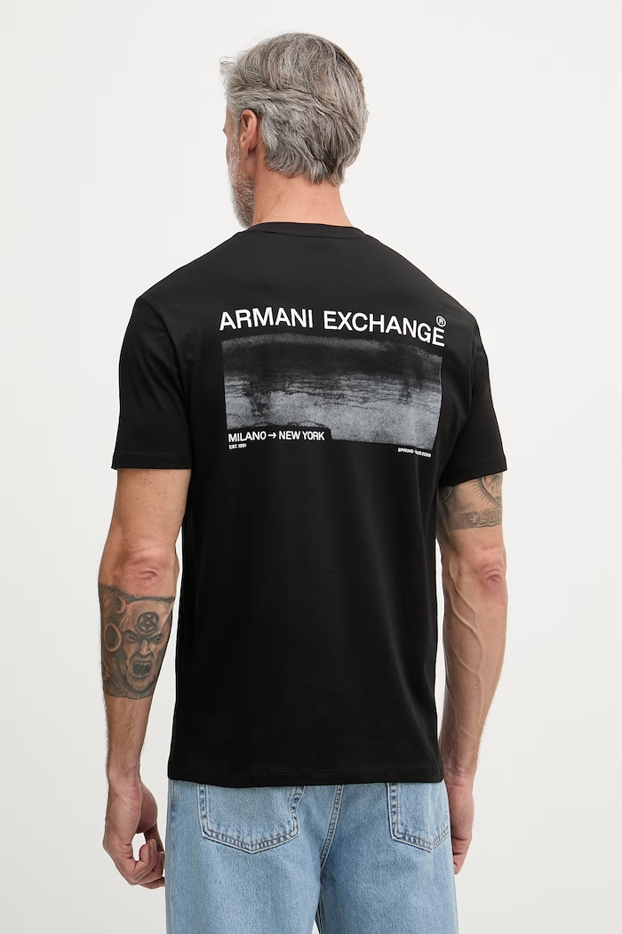 Armani Exchange tričko pánske bavlnené čierna XM002490.AF10358