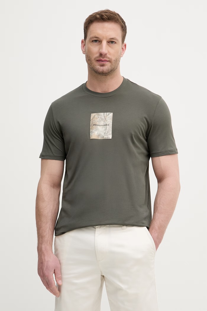 Armani Exchange tričko pánske bavlnené zelená XM002501.AF10356