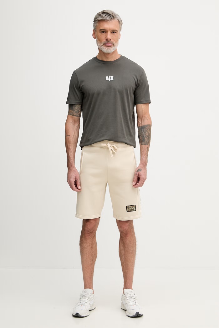 Pánske bavlnené tričko Armani Exchange XM002509.AF10358 zelená SS26
