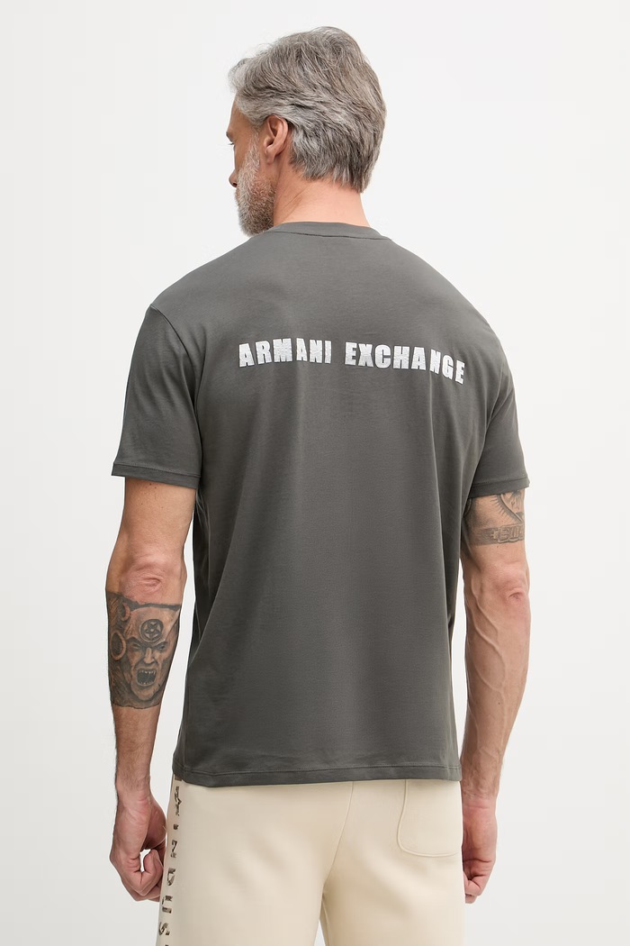 Oblečenie Pánske bavlnené tričko Armani Exchange XM002509.AF10358 zelená