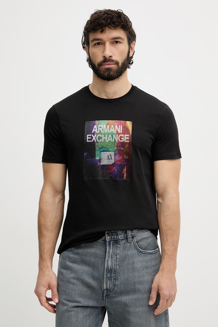 Armani Exchange тениска мъжка от памук черен XM002515.AF10356