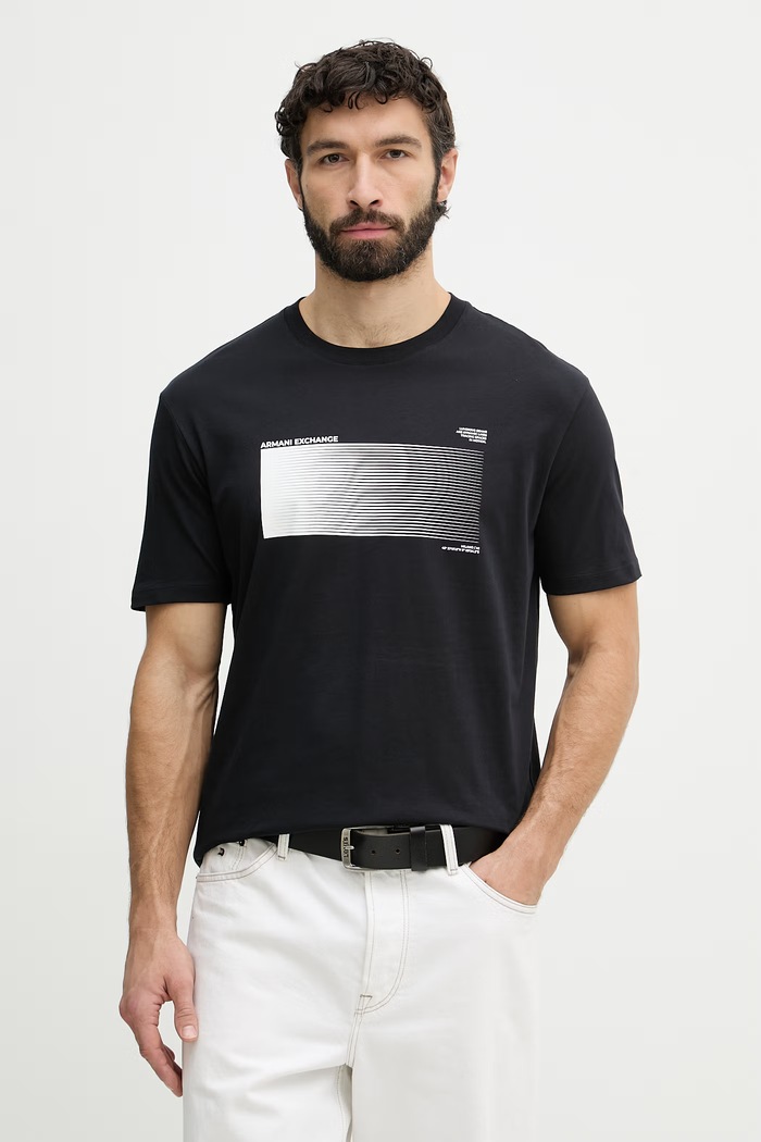 Armani Exchange tričko pánské bavlněné námořnická modř XM002520.AF10334