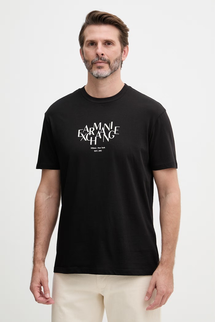 Armani Exchange tričko pánske bavlnené čierna XM002782.AF10356