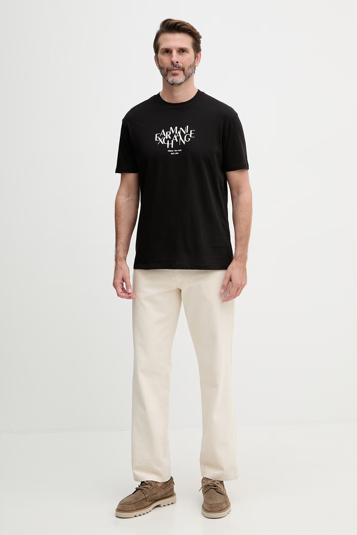 Armani Exchange tričko pánske bavlnené XM002782.AF10356 čierna SS26