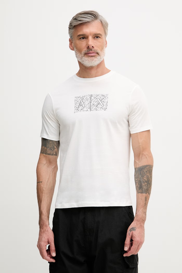 Armani Exchange tricou pentru bărbați, din bumbac alb XM002784.AF10356